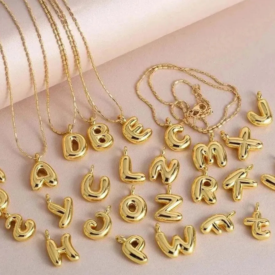 A-Z Tiny Letter Pendant Necklace for Women Stainless Steel Gold Plated Choker Jewelry