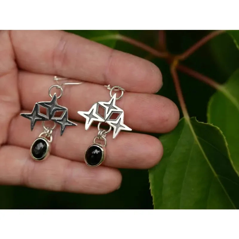 Vintage Bohemian Copper Metal Geometric Pendant Long Drop Earrings for Women