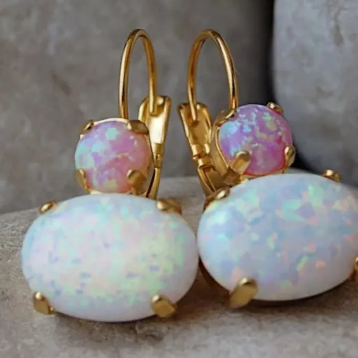 Simple Exquisite Gold Drop Earrings Resin Zinc Alloy Women's Jewelry Hot Sale