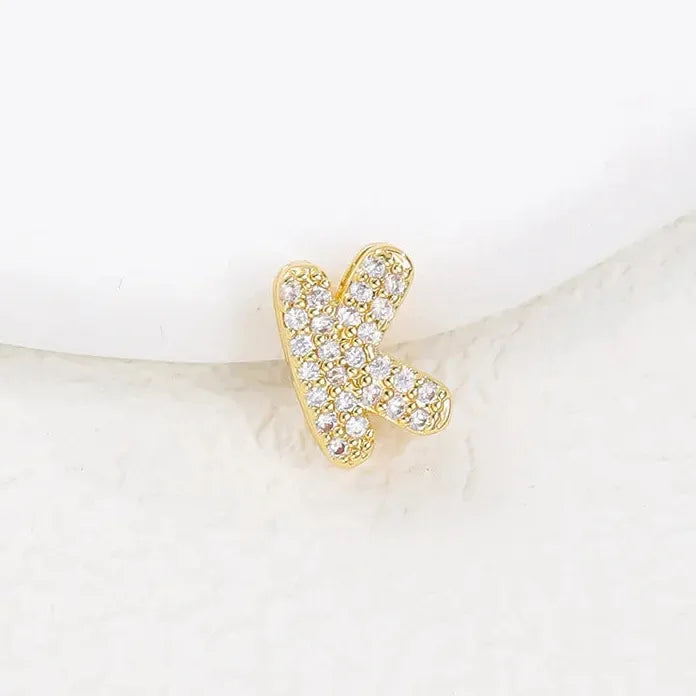 18K Gold Plated Zircon Initial Necklace Women Mini Alphabet Choker Gift