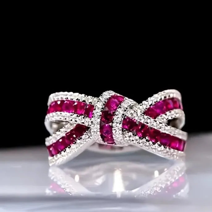 Gorgeous Women’s Fashion Finger Ring with Bright Cubic Zirconia Wedding Party Jewelry
