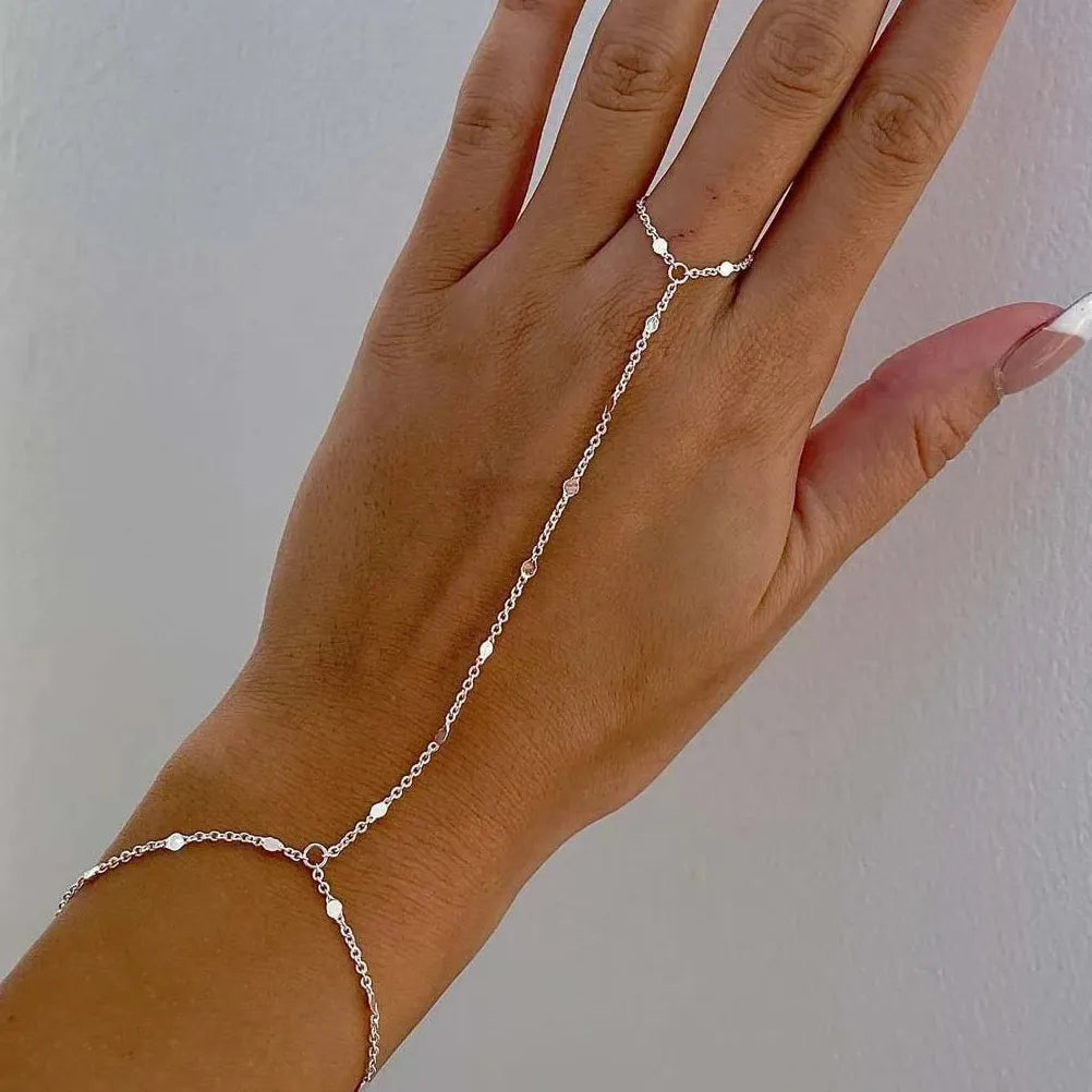 2025 Summer Rhinestone Flower Geometric Crystal Copper Bracelet for Women Jewelry
