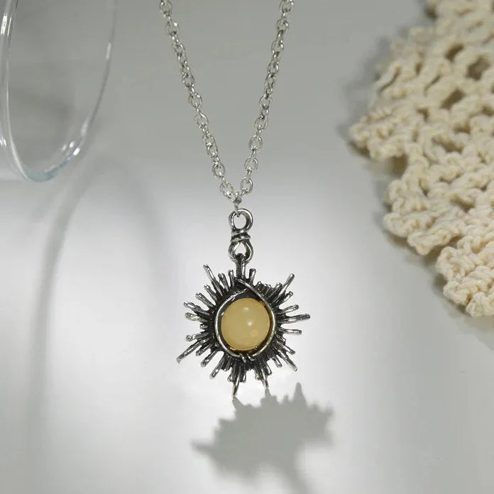 Moonstone Crescent Moon Pendant Necklace Vintage Boho Celestial Jewelry Gifts