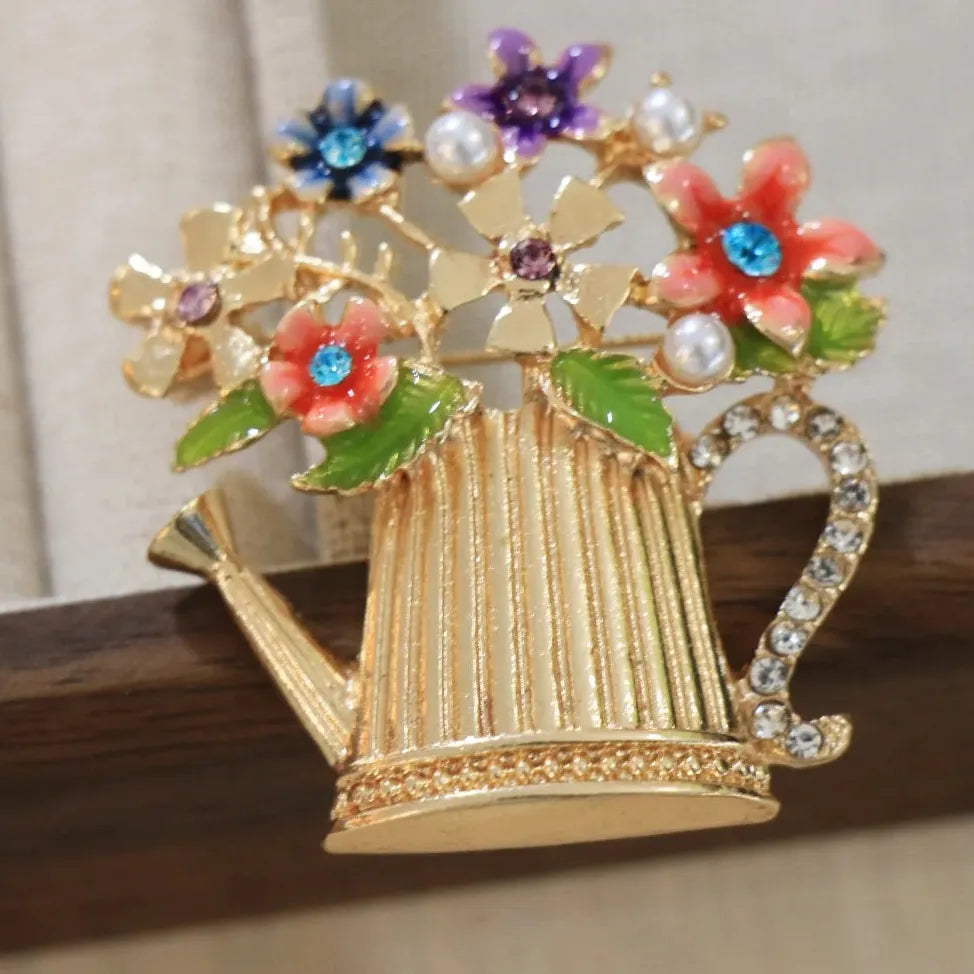 Classic Floral Bouquet Brooch Elegant Jewelry Gift for Women