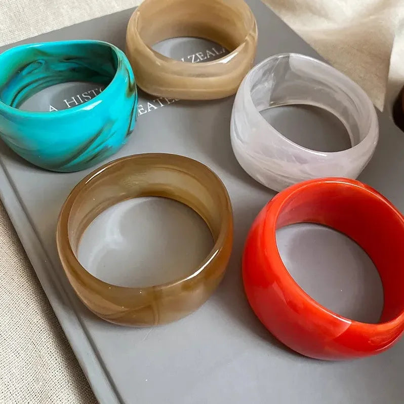 Vintage Irregular Wide-Face Bangle Bracelet Forest Design Jewelry Gift