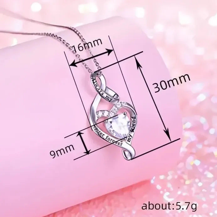 Women’s Heart Pendant Necklace Copper Alloy CZ Romantic Fashion Gift