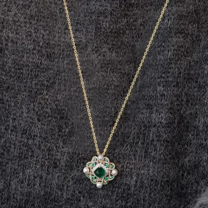 Elegant Women's Pendant Necklace with Imitation Pearl & CZ for Weddings