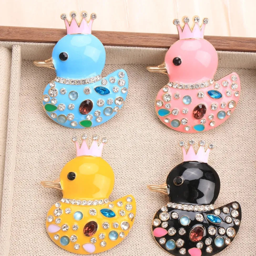 Luxury Crown Duck Brooch Wedding Gift for Women Elegant Classic Style