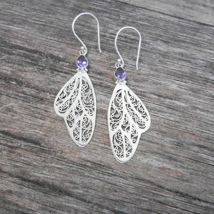 Retro Wing Shaped Earrings Zinc Alloy Ladies Wedding Engagement Jewelry Gift