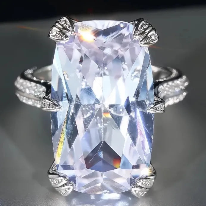 Large Cubic Zirconia Wedding Ring for Women Delicate Brilliant Jewelry