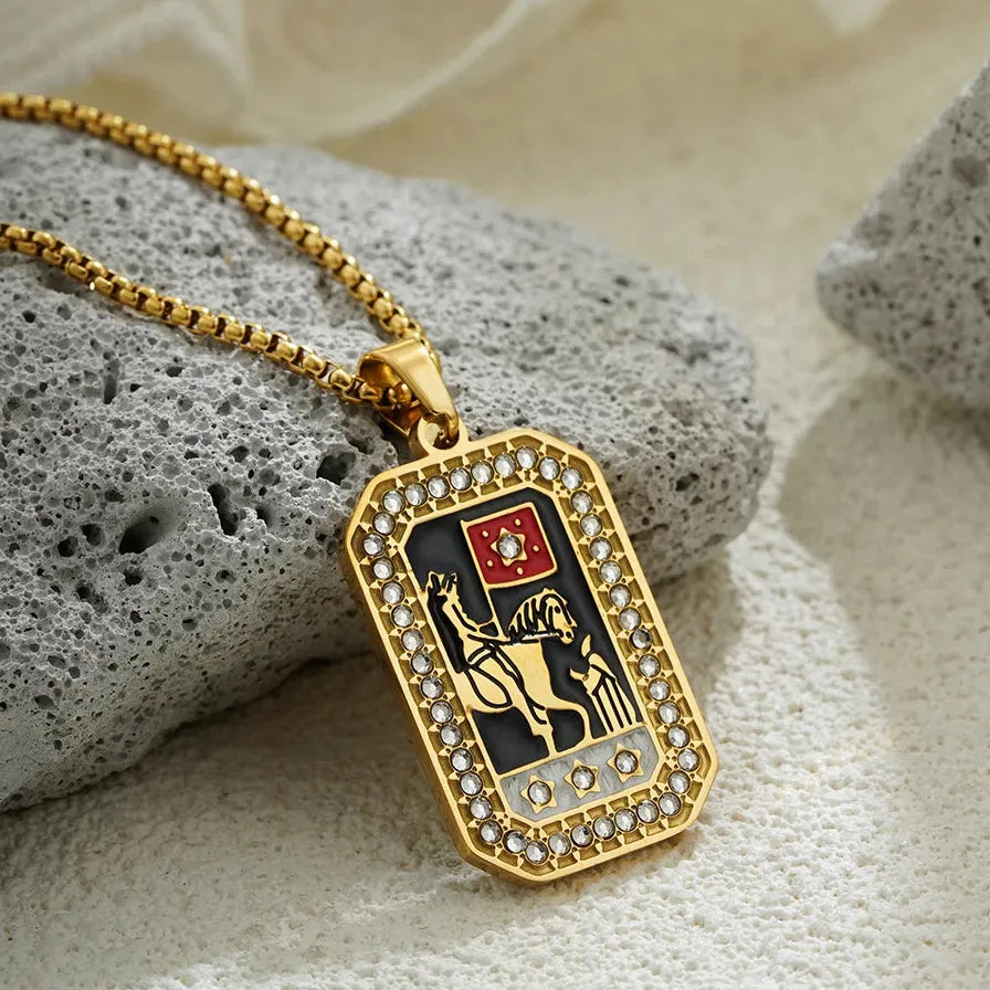 Tarot Card Necklace Stainless Steel Evil Eye Star Moon Sun Unisex Gift Jewelry