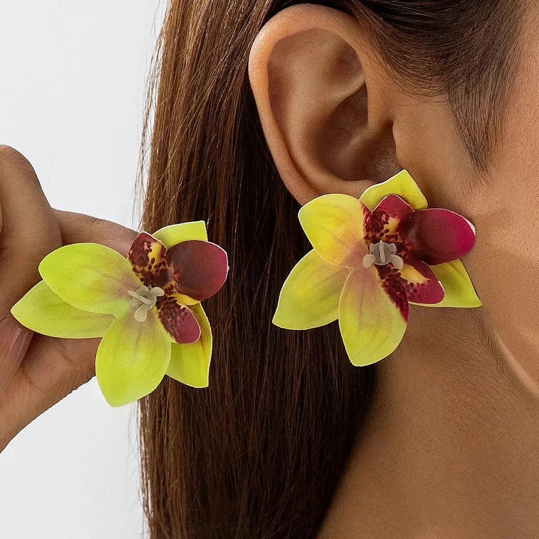 Bohemian Vintage Plant Motif Cotton Stud Earrings for Women Girls Fashion Jewelry