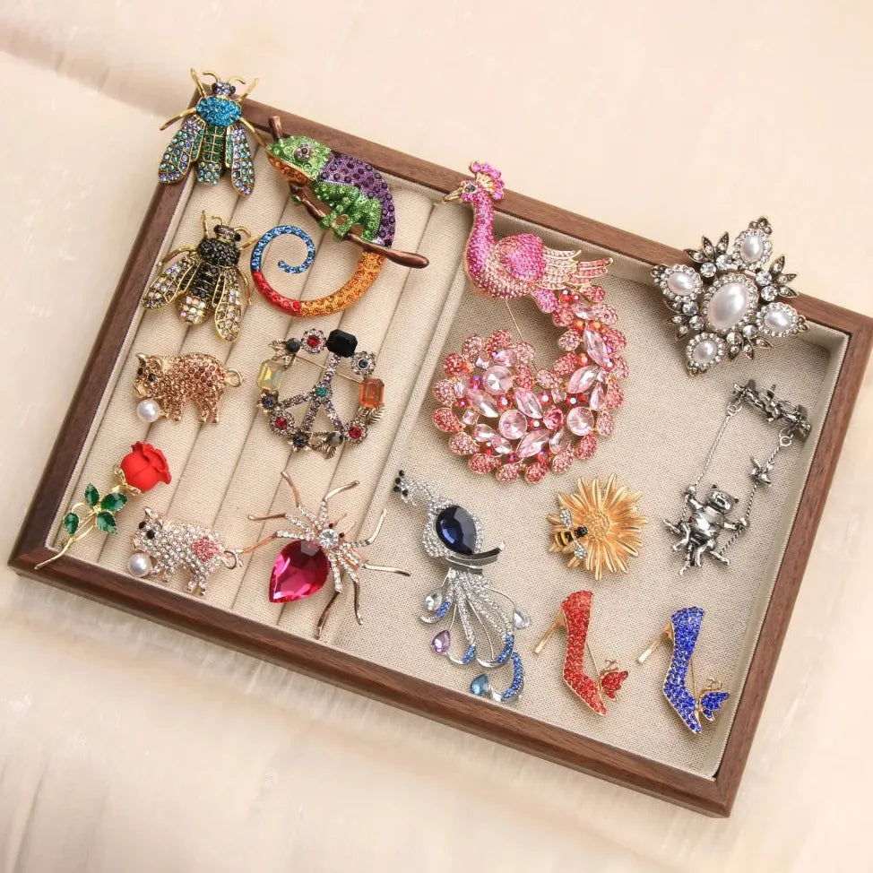 Classic Animal Brooch Pins Cat Lizard Flower Spider Insect Jewelry
