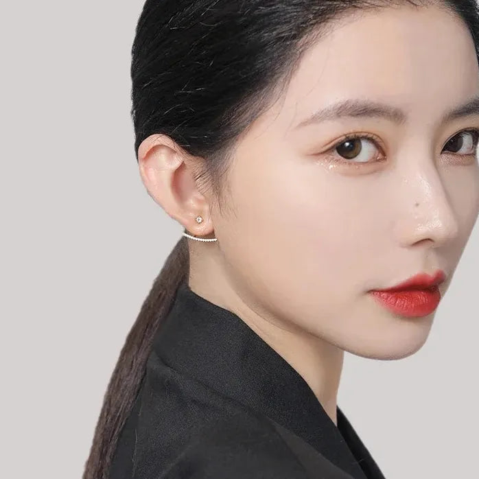 2024 Classic Korean Geometric Zircon Gold Color Earrings for Women