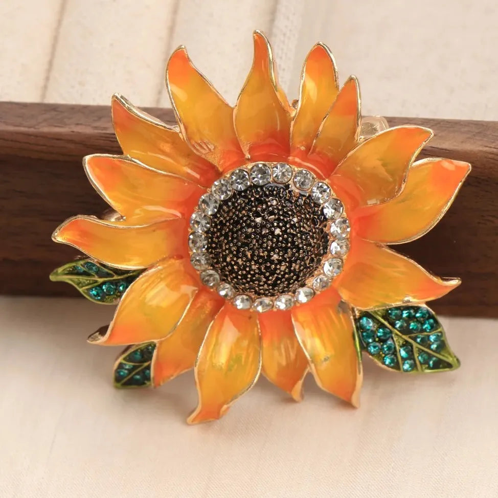 Sunflower Brooch Pin Jewelry Gift for Men and Women Classic Style