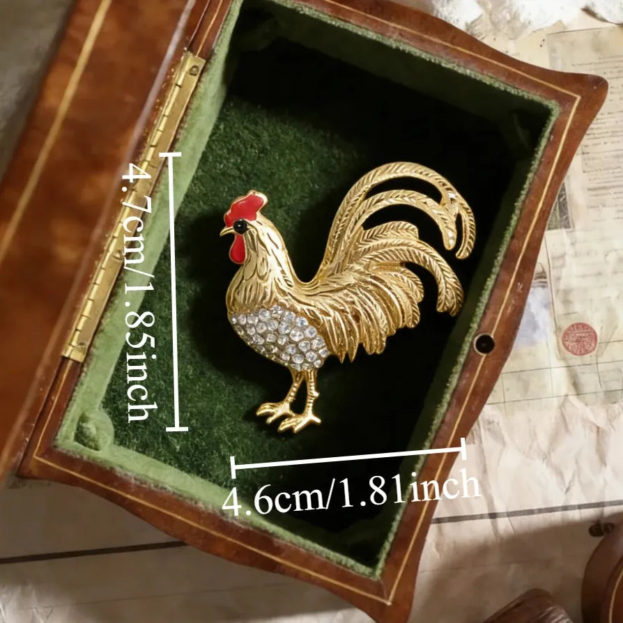 Luxury Classic Rooster Brooch Jewelry Gift for Men and Women
