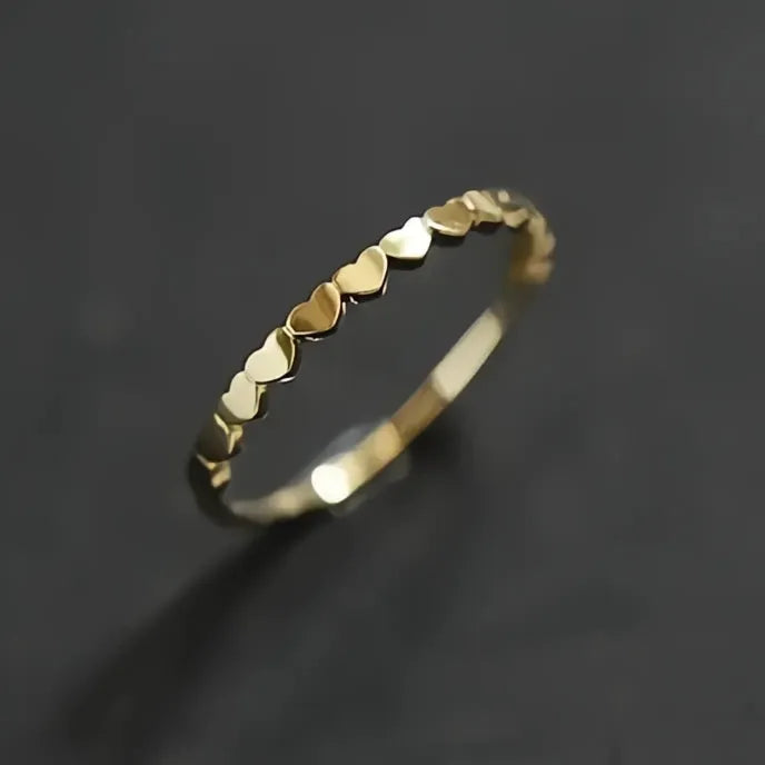 Minimalist Heart Ring for Women Brass Metal Silver Gold Love Jewelry Stylish