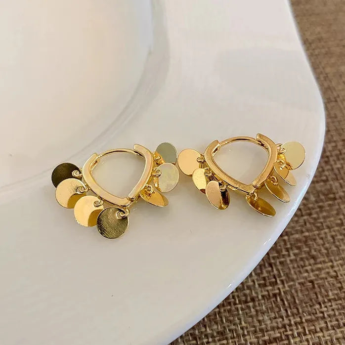 2024 Korean Women’s Heart Hoop Earrings Gold Plated Copper Jewelry Gift