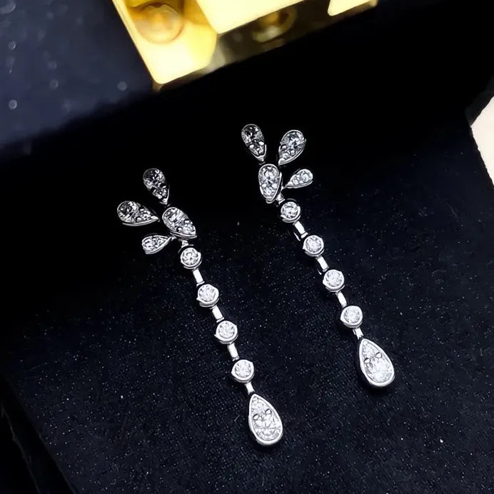 Women's Geometric Cubic Zirconia Drop Earrings for Wedding & Party