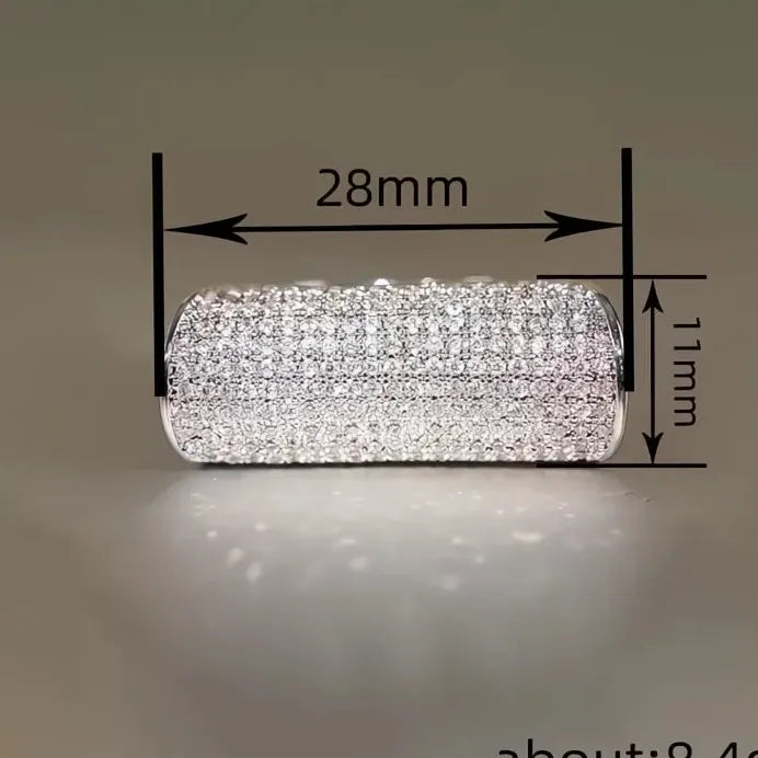 Geometric Pave Cubic Zirconia Cocktail Ring for Women Wedding Jewelry