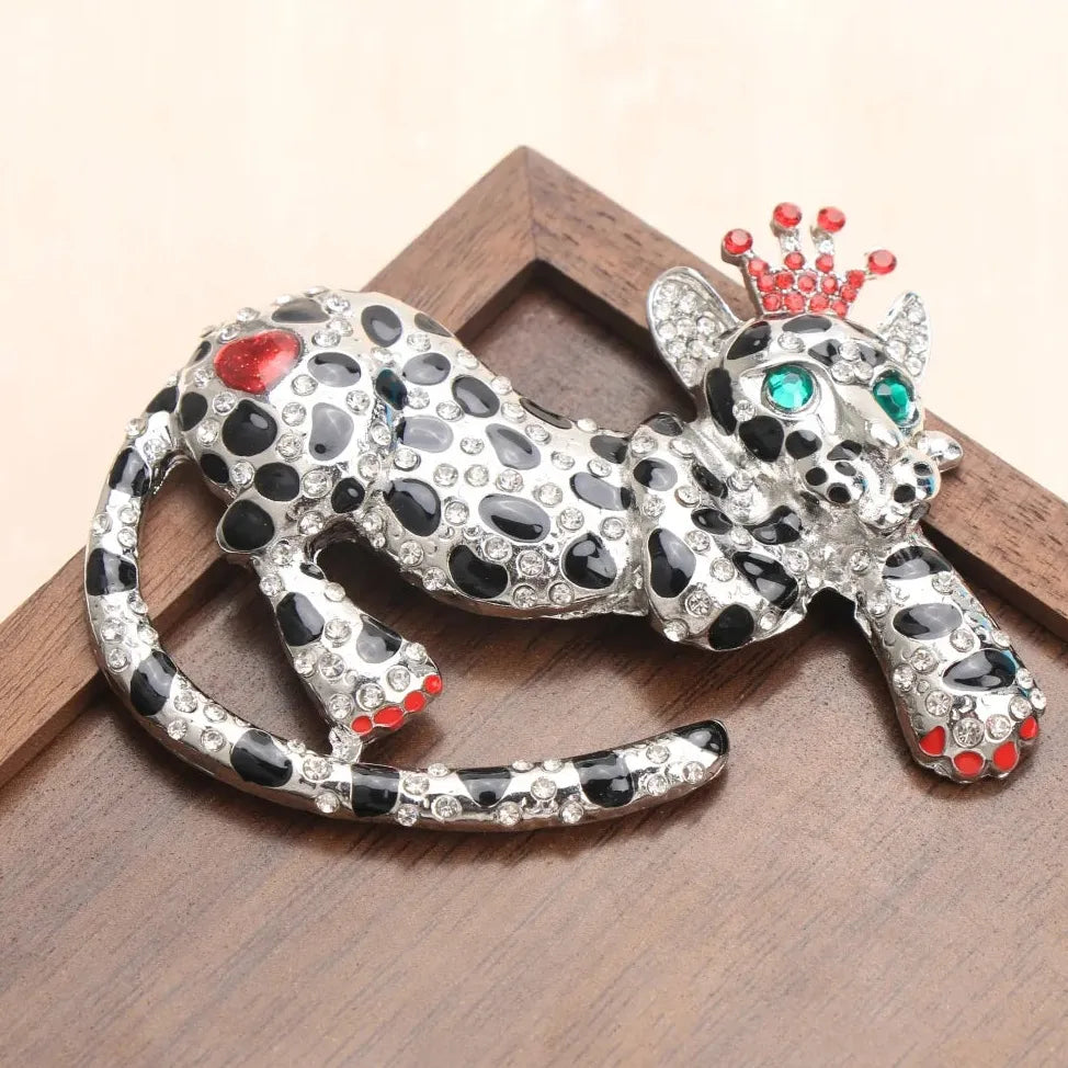 Vintage Leopard-Print Brooch for Men & Women Wedding Gift Accessory
