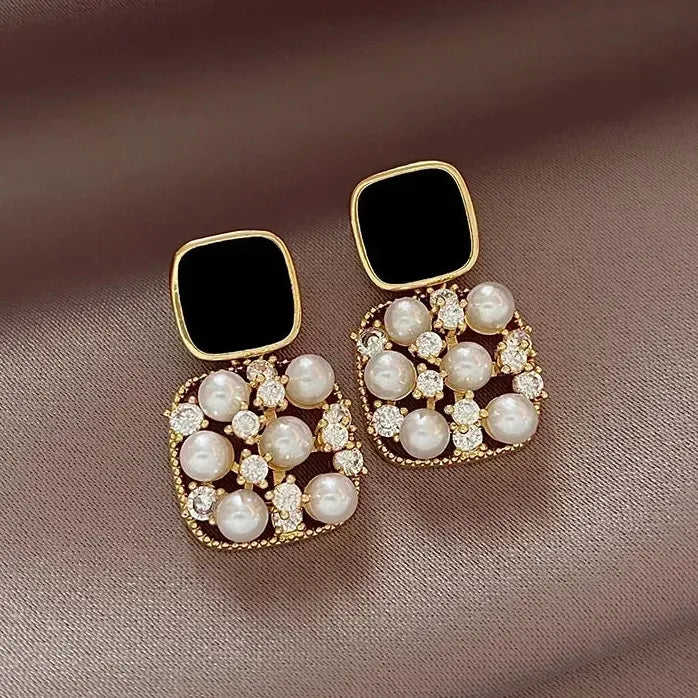 Luxury Micro Inlaid Zircon Geometric Square Dangle Earrings Women 2024 Party Jewelry