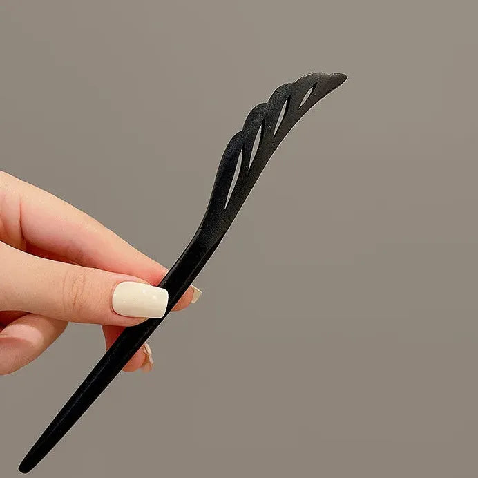 Carved Black Wooden Hair Sticks Traditional Chinese Hair Fork for Women
