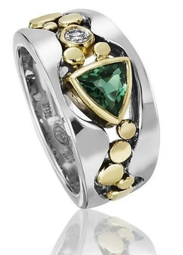 Silver Blue Stone Cubic Zirconia Ring Engagement Wedding Band for Women