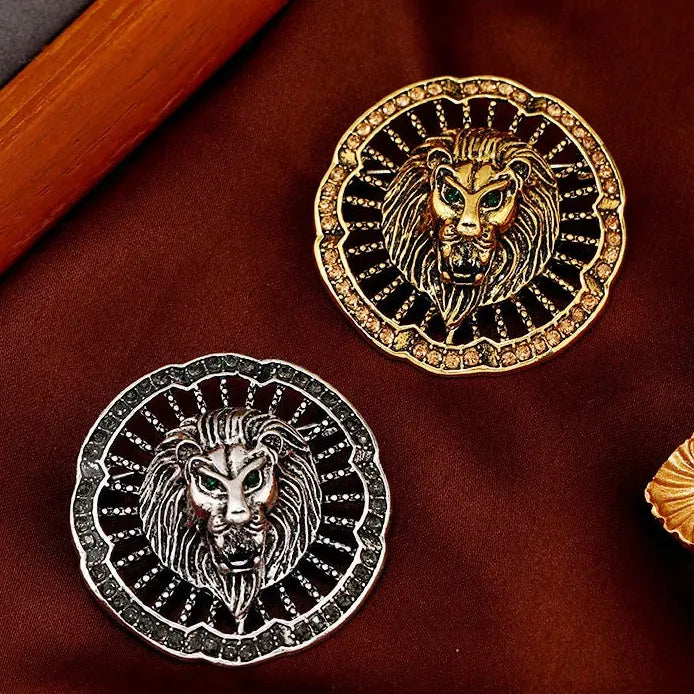 Vintage Hollow Out Lion Brooch Men's Coat Corsage Accessory Stylish Pin