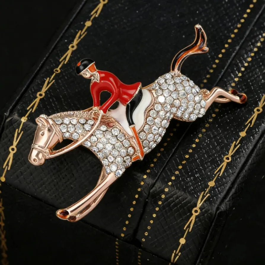Classic Horse Rider Brooch Elegant Jewelry Gift for Men and Women