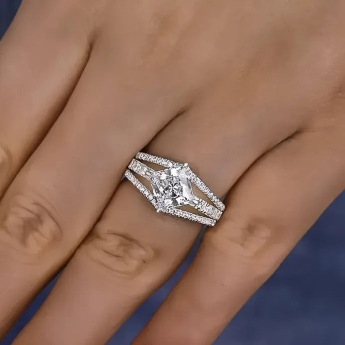 Elegant Geometric Cubic Zirconia Rings for Women Wedding Party Jewelry
