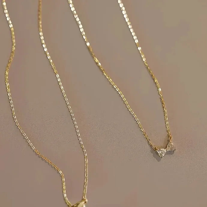Geometric Bowknot Pendant Necklace for Women Copper Alloy Jewelry Gift