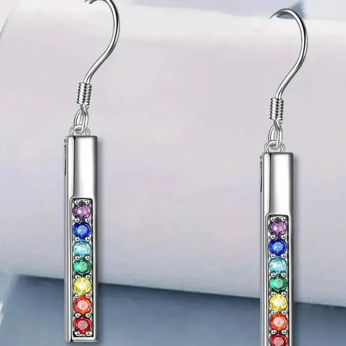 Colored Cubic Zirconia Zinc Alloy Women's Long Pendant Drop Earrings for Party Wedding