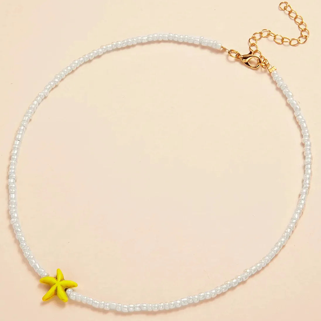 Handmade Multicolor Shell Starfish Necklace Women Copper Beads Choker Jewelry