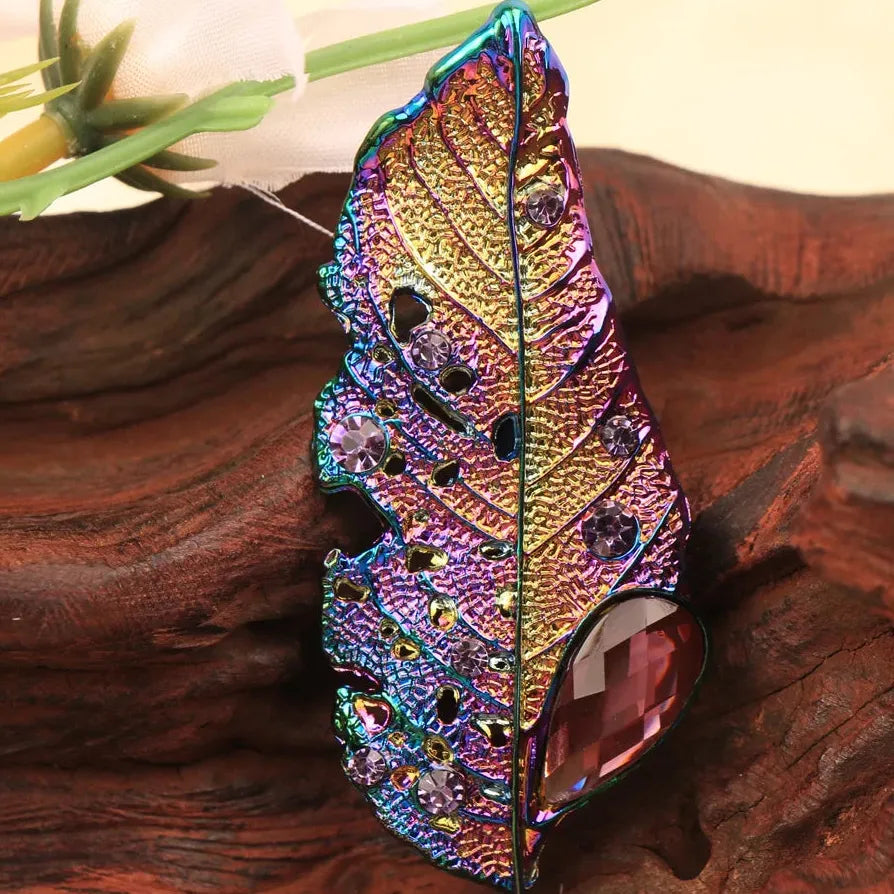 Luxury Colored Leaf Classic Brooch Gift for Men and Women