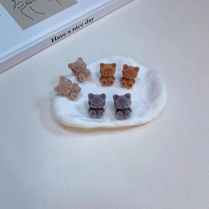 Resin Geometric Cat Stud Earrings Cute Japan Korea Cartoon Jewelry Gifts