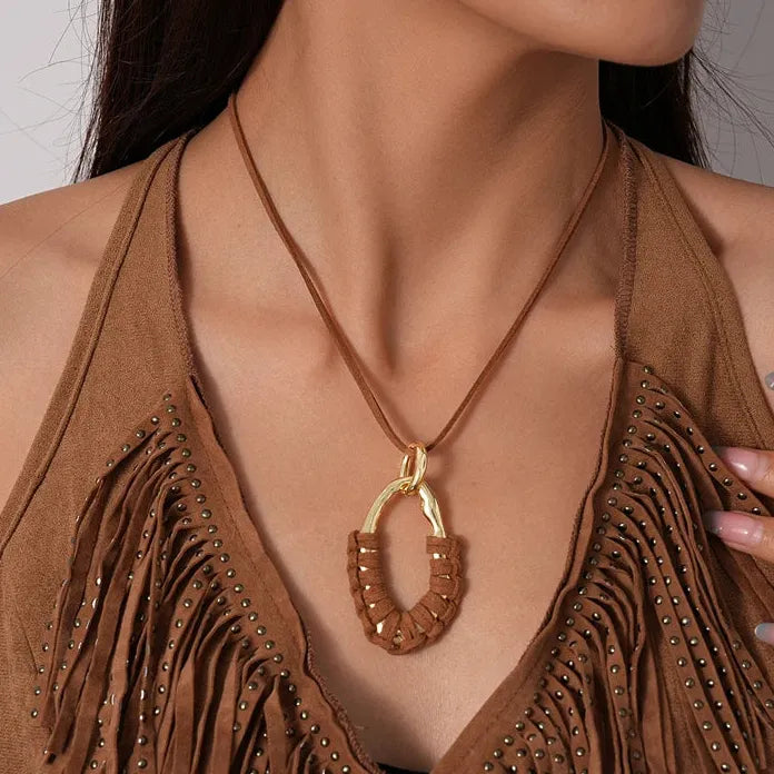 Leopard Pendant Necklace for Women Drip Oil Animal Jewelry Black Mesh Chain
