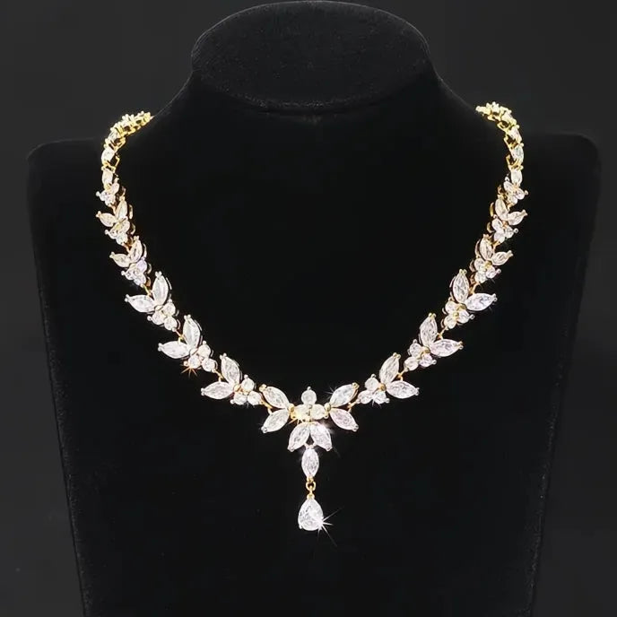 Delicate Cubic Zirconia Drop Earrings for Women, Geometric Brass Alloy Jewelry, Wedding Fashion