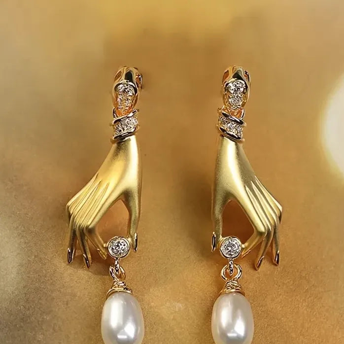 Trendy Unique Hand-Designed Imitation Pearl Drop Earrings for Women Gift