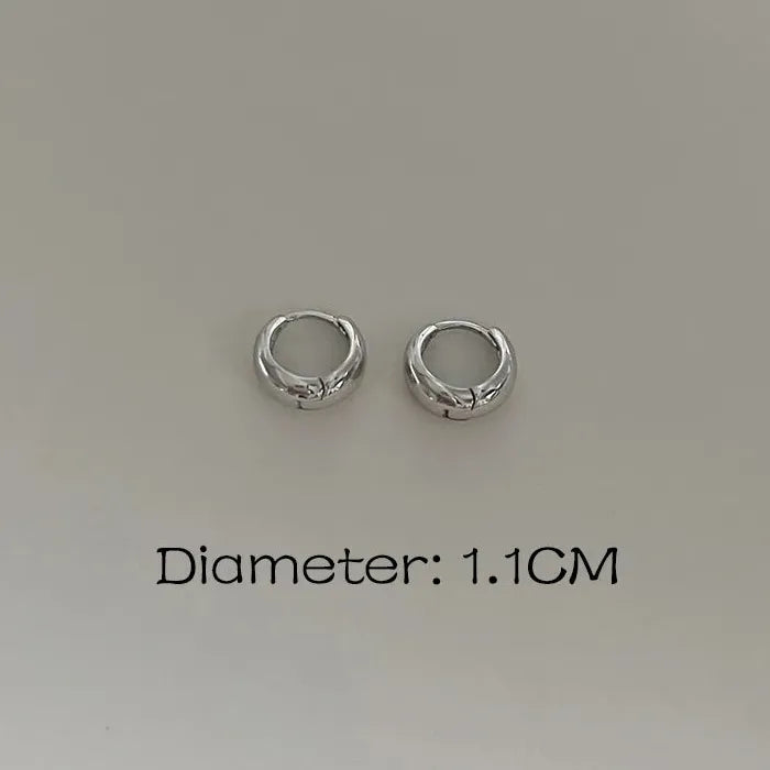 Copper Thick Geometric Hoop Earrings for Women Small Huggie 10/14/16MM
