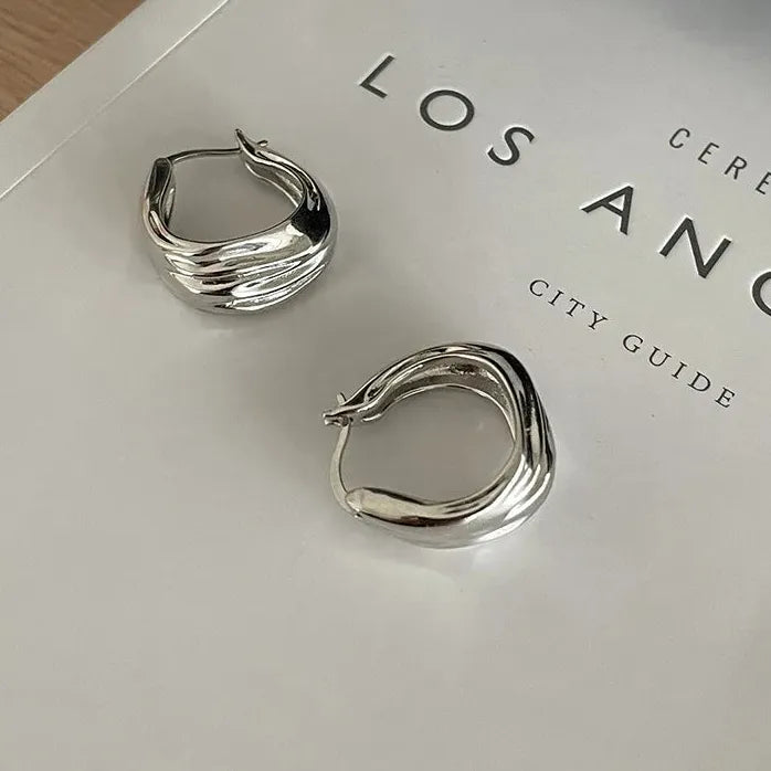 Vintage Gold Star Hollow Hoop Earrings for Women Christmas Jewelry Gift