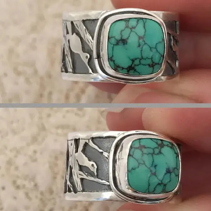 Retro Resin Zinc Alloy Ring for Women European American Simple Elegant Jewelry