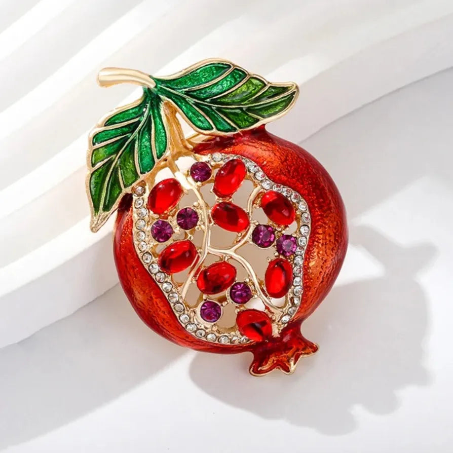 Watermelon Apple Durian Mulberry Fruit Brooch Pin for Women Men