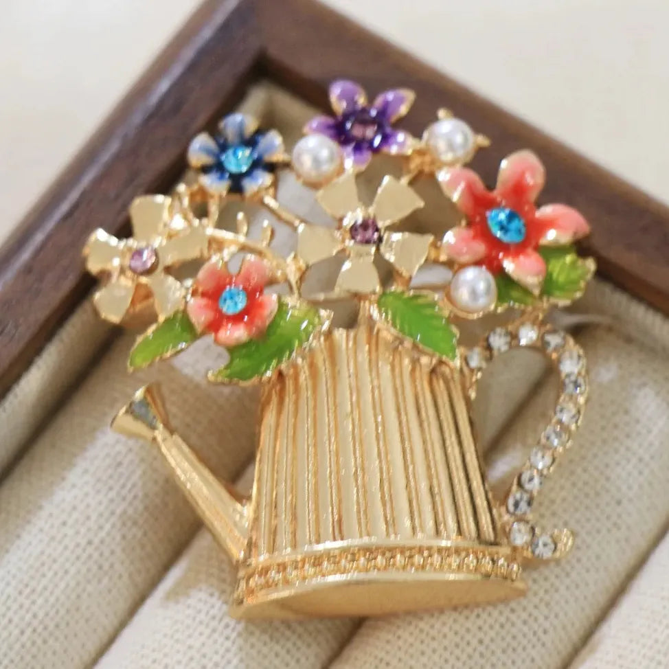 Classic Floral Bouquet Brooch Elegant Jewelry Gift for Women