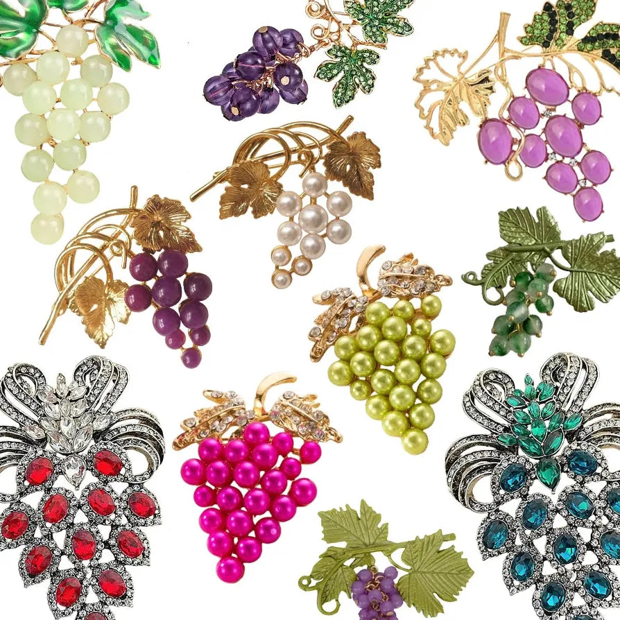 Classic Luxury Grape Fruit Brooch Jewelry Gift for Men and Women