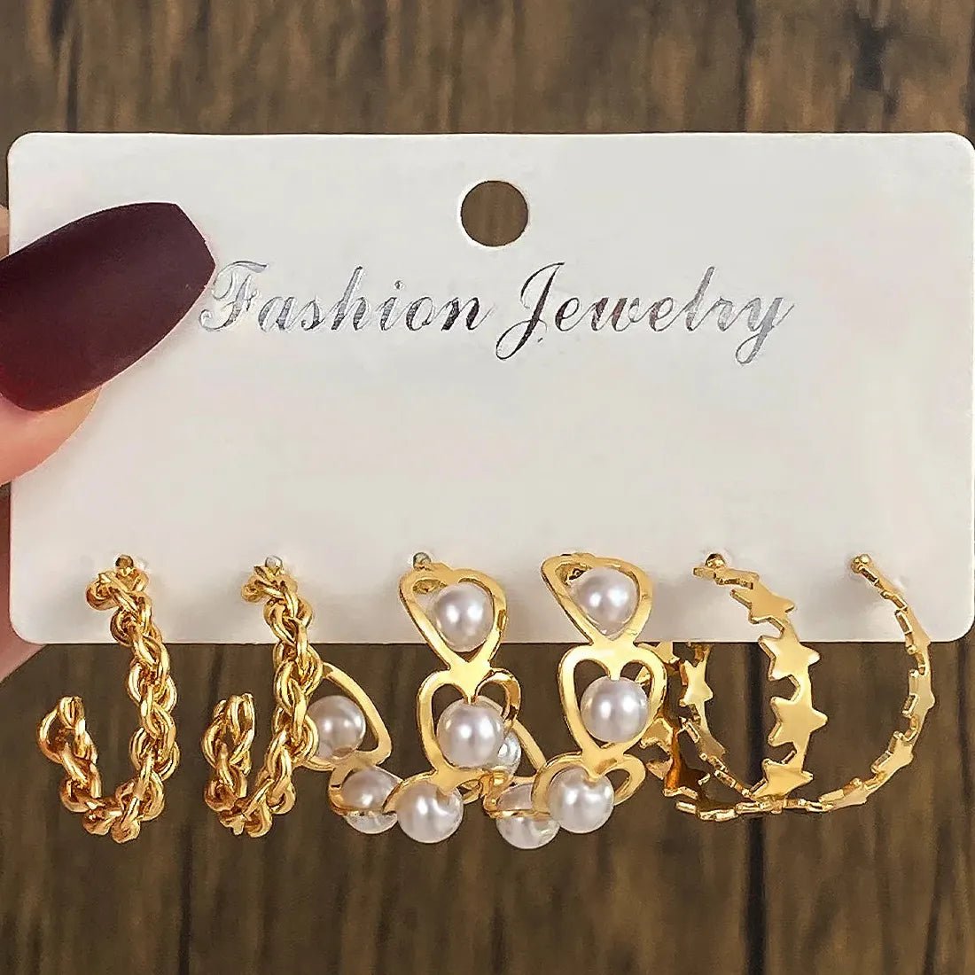 Vintage Geometric Twist Drop Hoop Earrings Set Zinc Alloy Jewelry Gifts