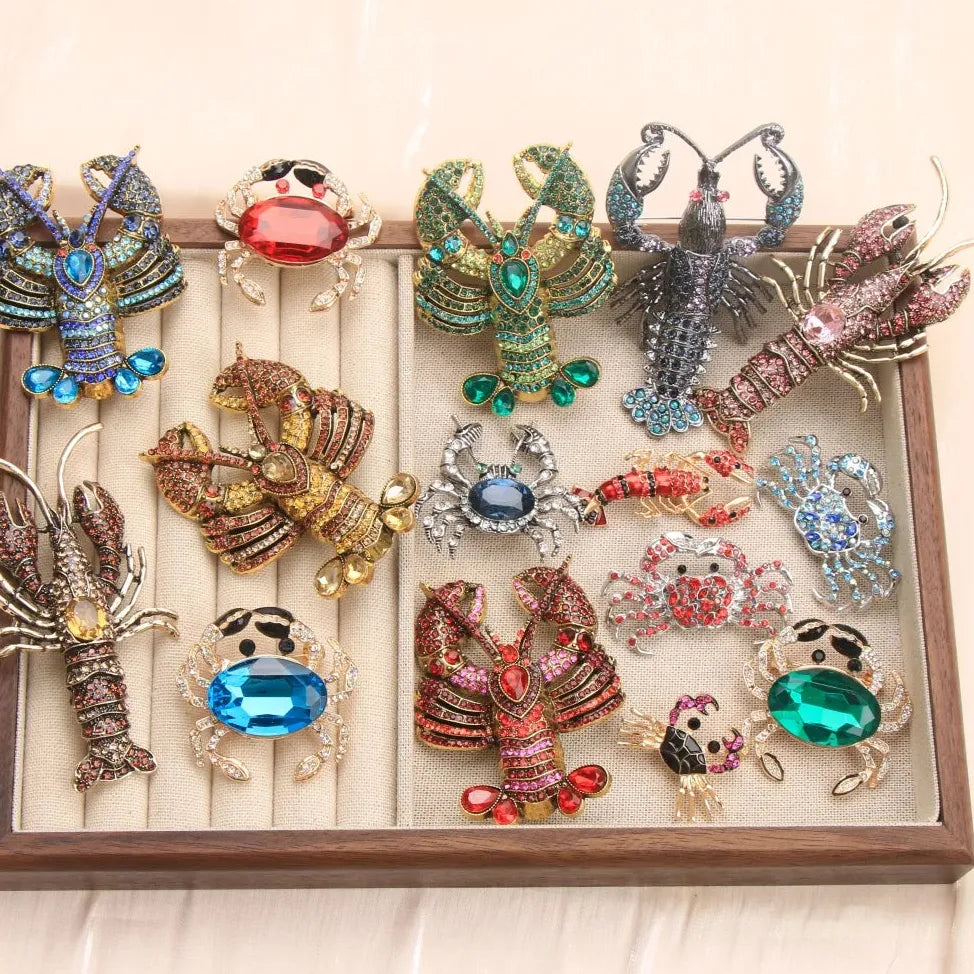 Vintage Lobster & Crab Brooches Classic Fashion Jewelry Gift for Men & Women