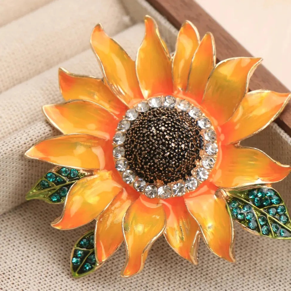Sunflower Brooch Pin Jewelry Gift for Men and Women Classic Style