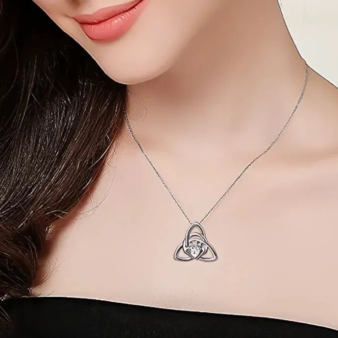 Geometric Flower Pendant Necklace for Women Copper Alloy Wedding Gift