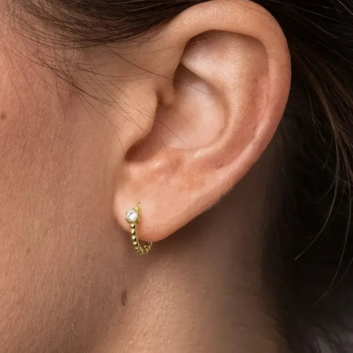 Geometric Cubic Zirconia Hoop Earrings for Women Daily Wear Jewelry